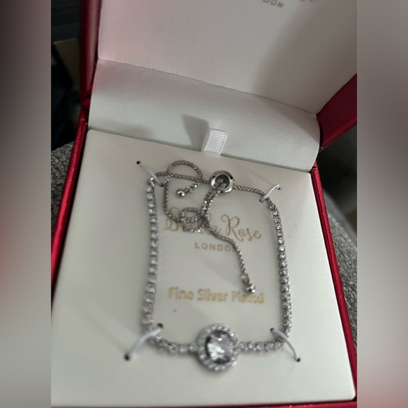 Women’s Stella Rose silver plated adjustable slide bracelet with crystals NIB - Picture 8 of 11